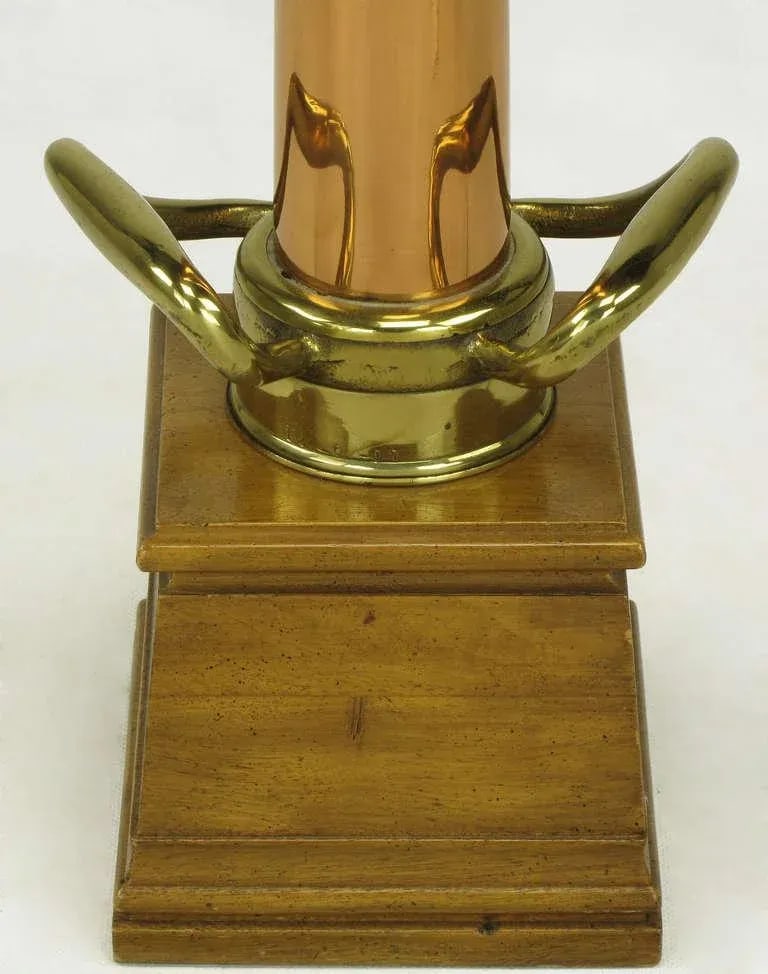 53" Tall Brass & Copper Fire Nozzle Table Lamp. - 6
