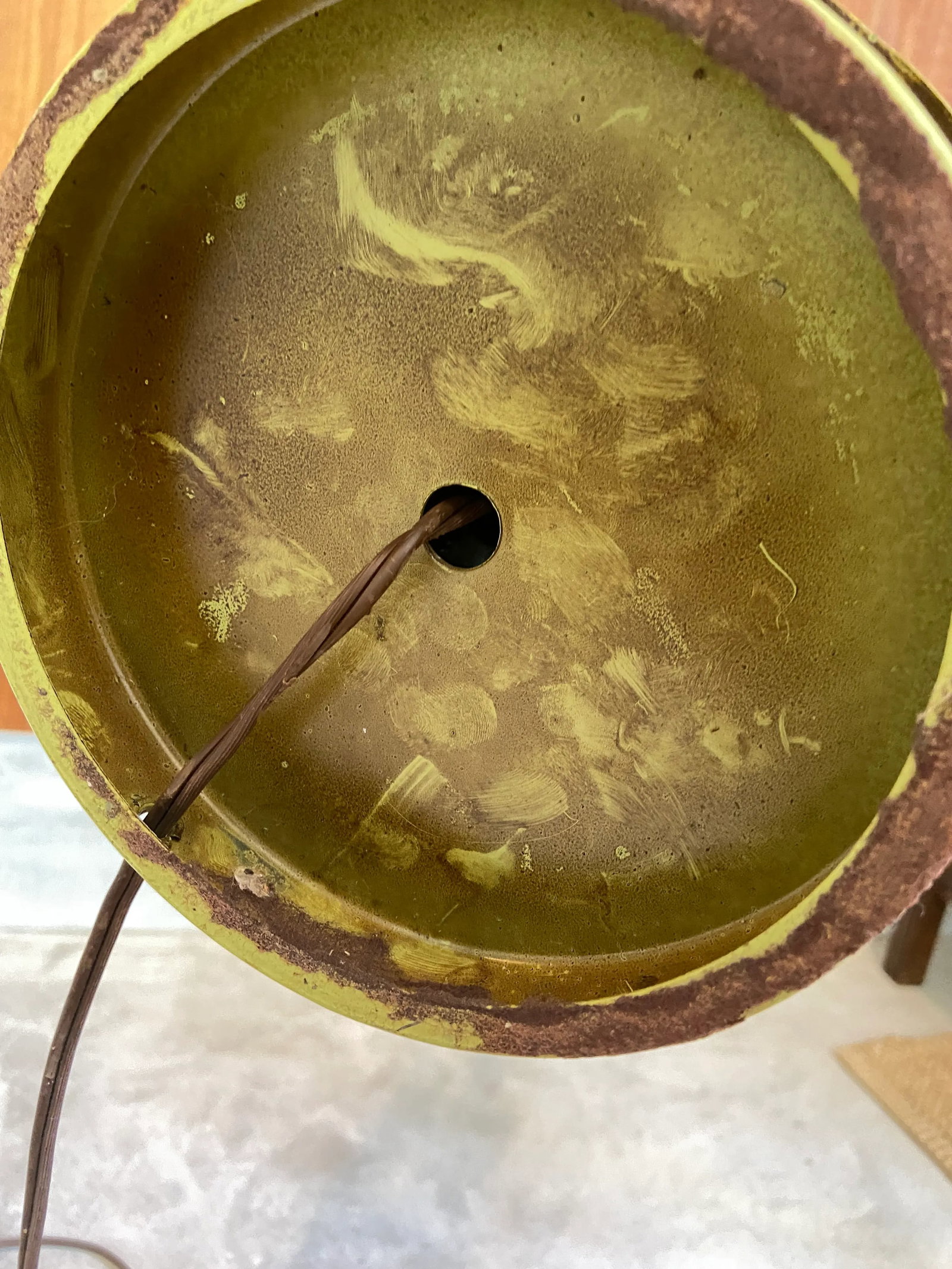 Mid Century Coastal Bamboo Metal Toile Lamp - 7