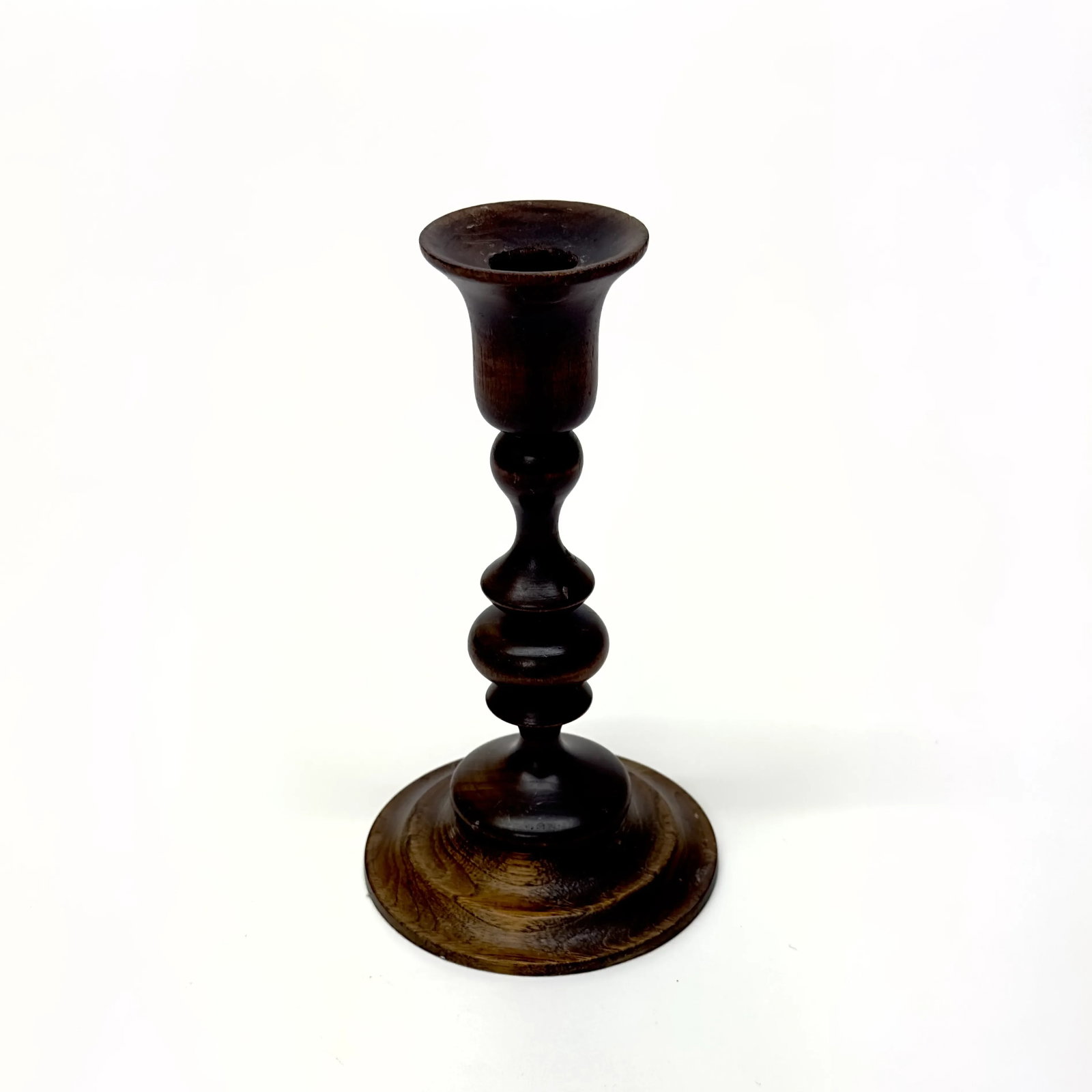 Multi-Toned Vintage Wooden Candle Holder Curation - Group of 5 - 5