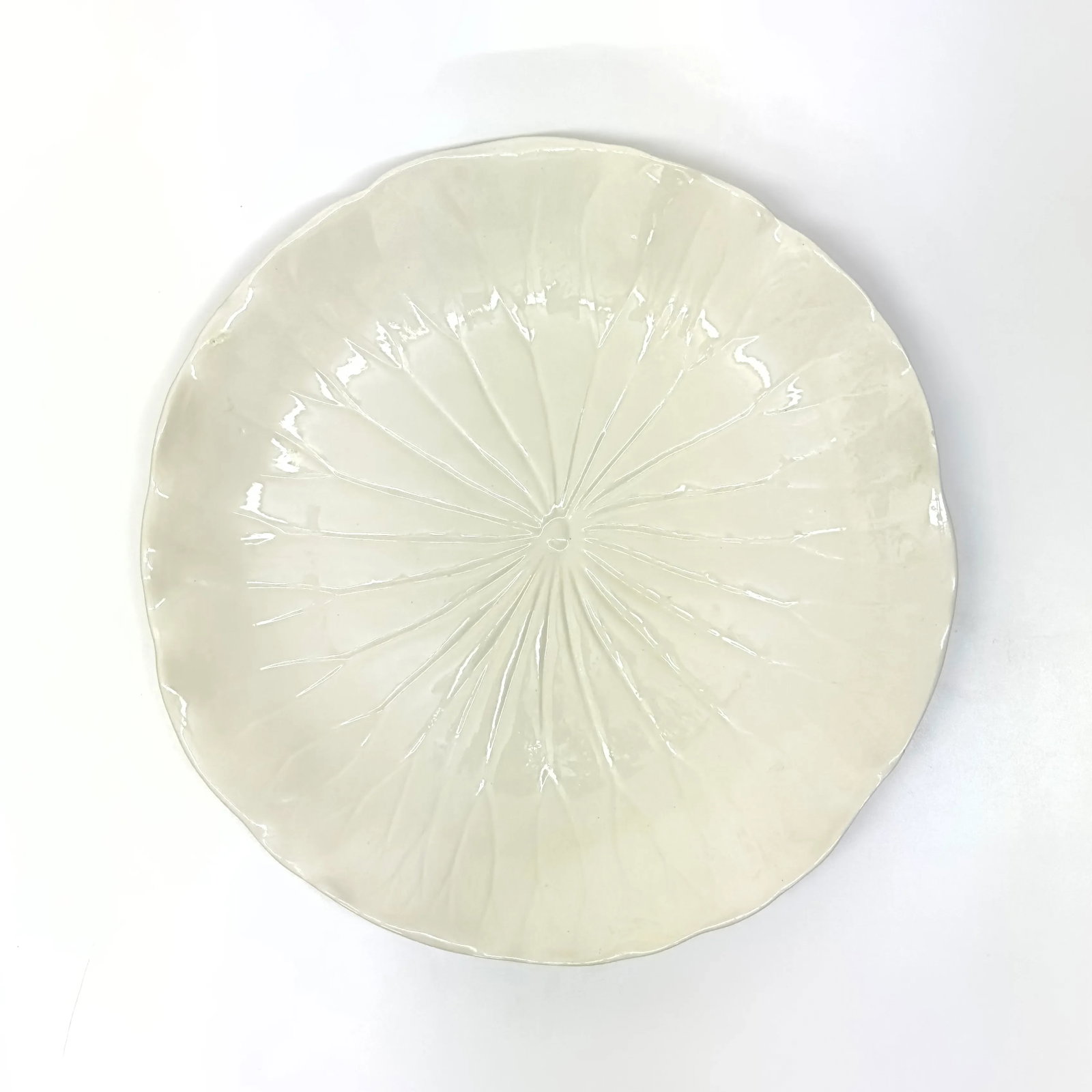 1980s White Lotus Serving Platter by Poppytrail for Metlox - 7