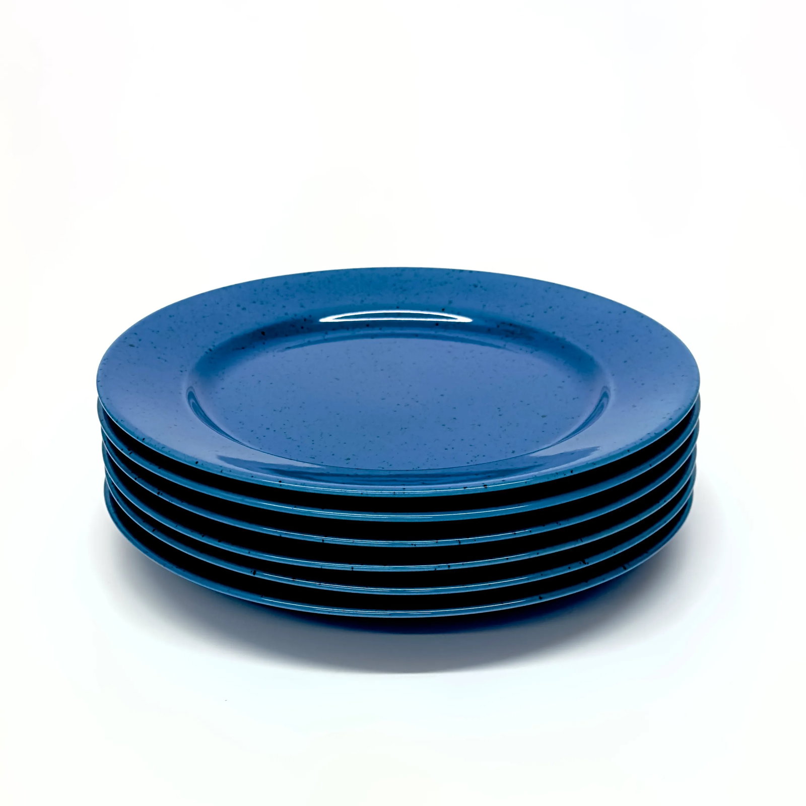 Mid 20th Century Speckled Blue Ceramic Side Plates by Stoneware - Set of 6 - 3