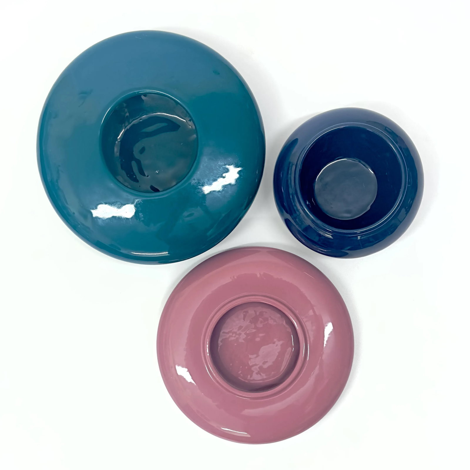 Mid Century Modern Jewel Toned Ceramic Planter Curation - Group of 3 - 3