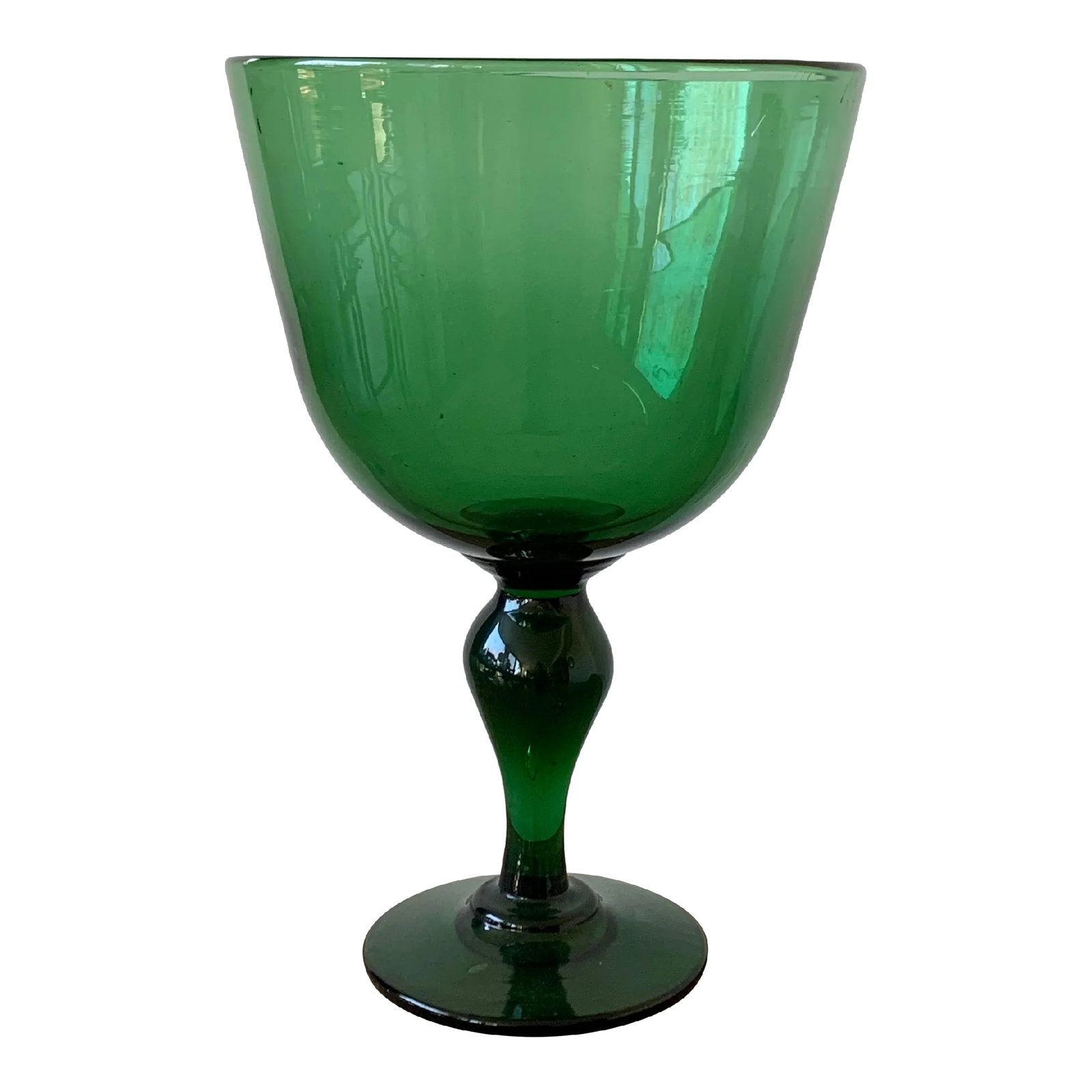 Antique French Green Glass Vase Goblet (1 of 6)