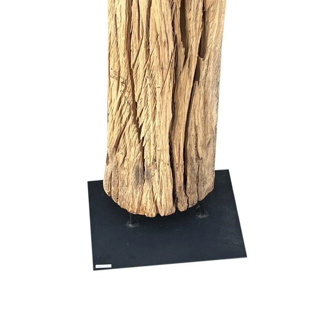 Antique Driftwood On Metal Stand - 5
