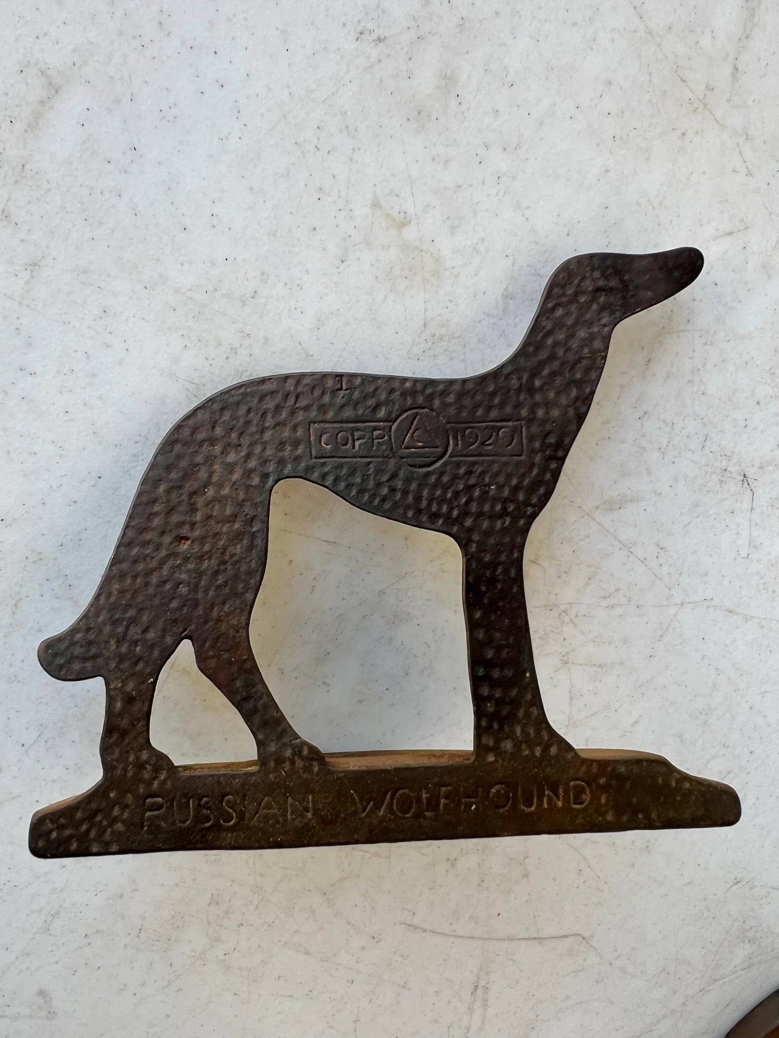 Vintage 1929 Art Deco Cast Iron Bookends, Russian Wolfhound - Corp - a Pair - 10