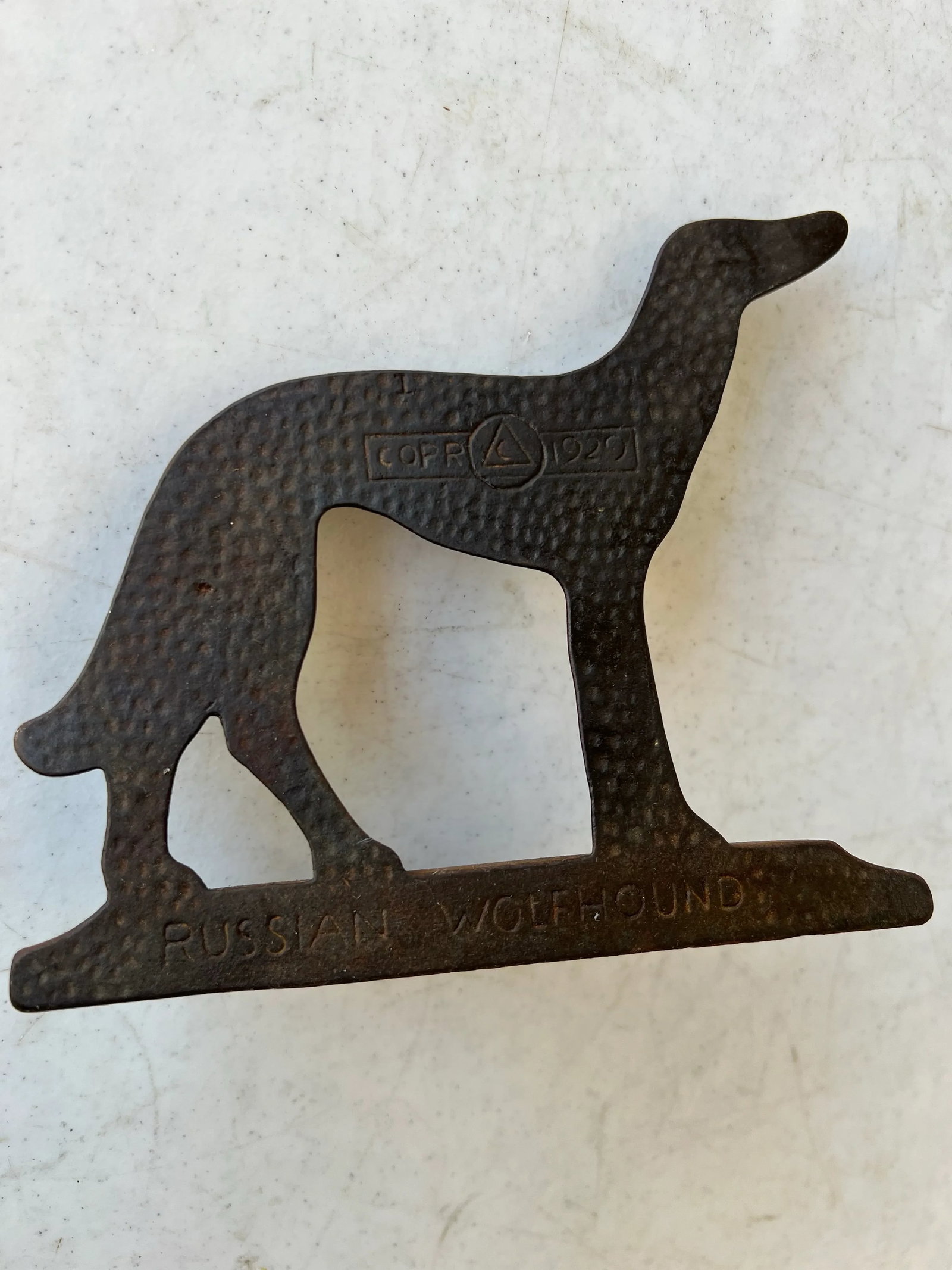 Vintage 1929 Art Deco Cast Iron Bookends, Russian Wolfhound - Corp - a Pair - 11