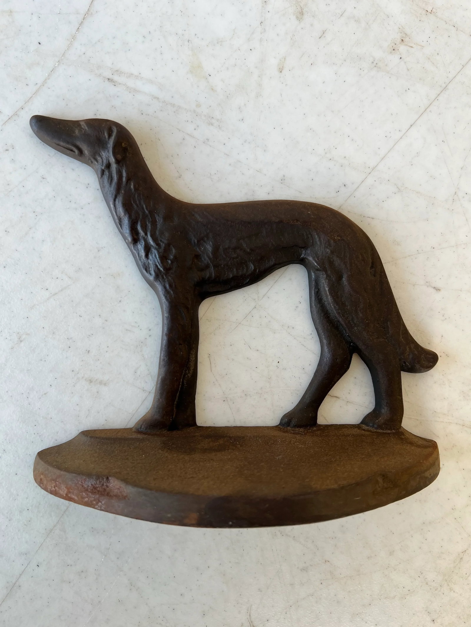 Vintage 1929 Art Deco Cast Iron Bookends, Russian Wolfhound - Corp - a Pair - 3