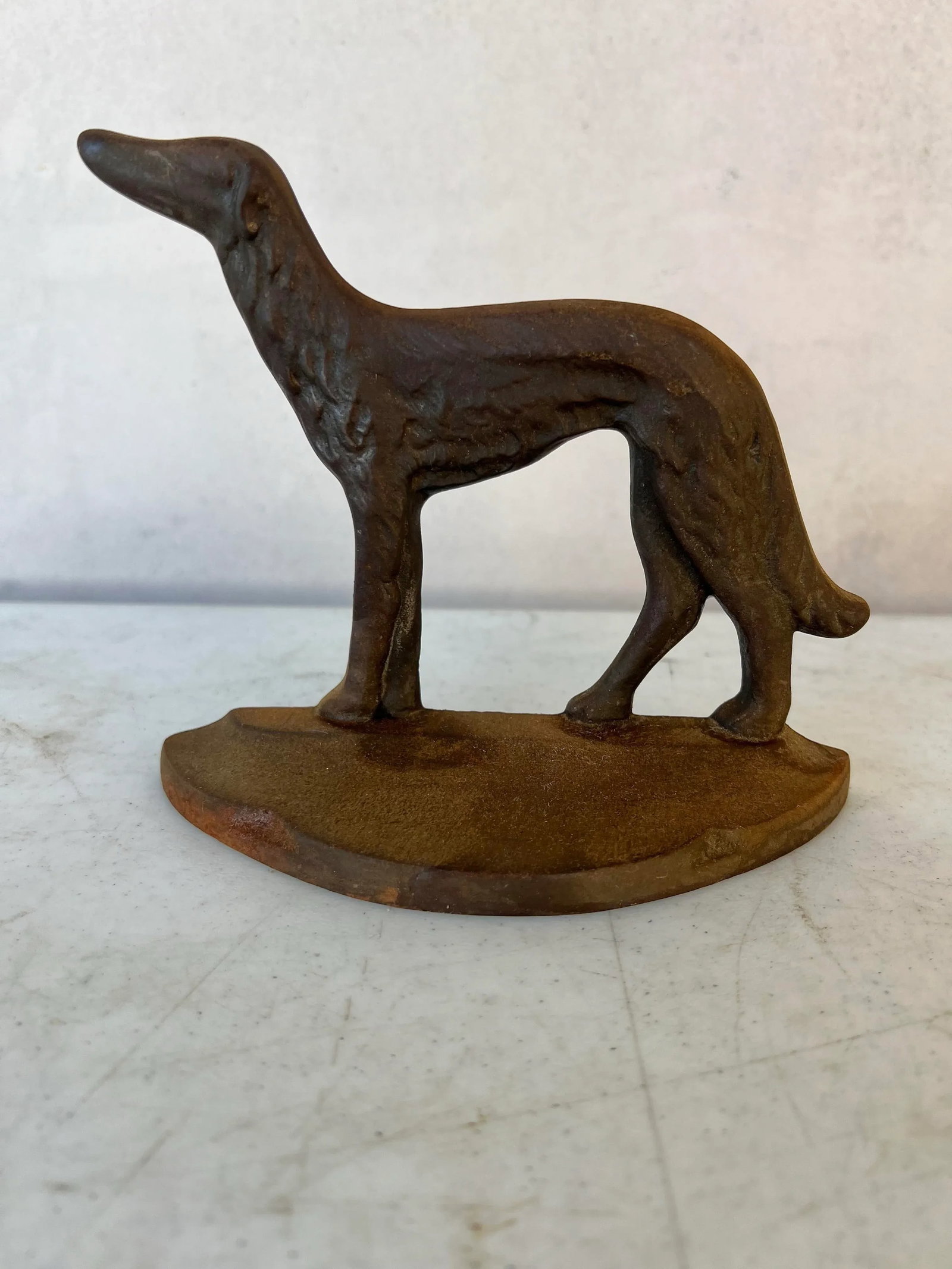 Vintage 1929 Art Deco Cast Iron Bookends, Russian Wolfhound - Corp - a Pair - 6