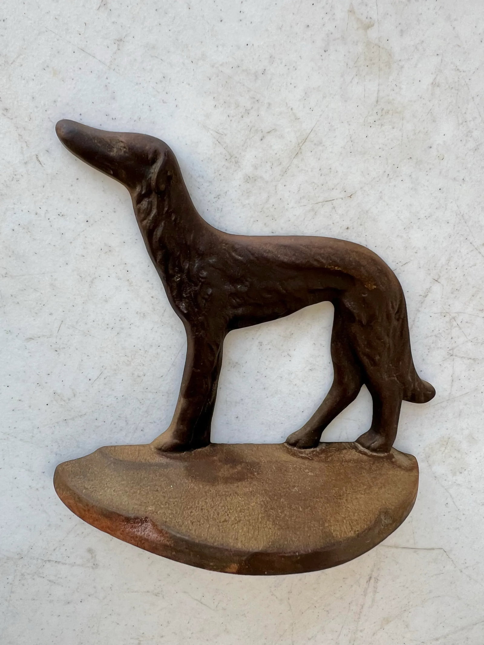 Vintage 1929 Art Deco Cast Iron Bookends, Russian Wolfhound - Corp - a Pair - 9
