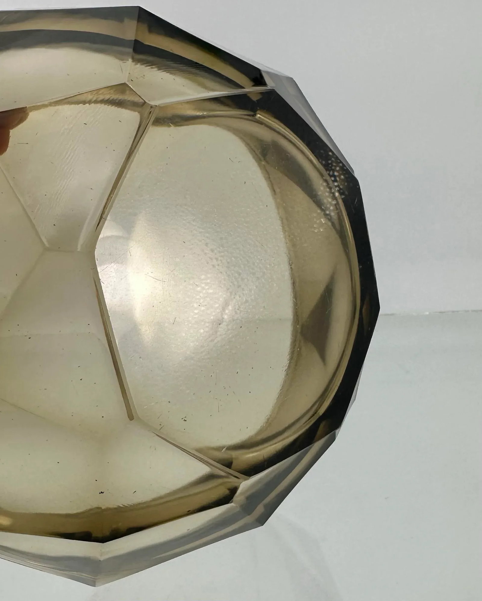 Mid 20th Century Smoked Topaz Cut and Molded Glass Bowl - 4