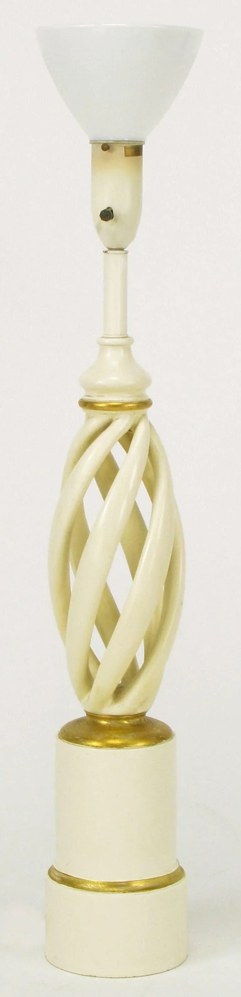 Frederick Cooper Ivory & Gilt Twisted Table Lamp - 3