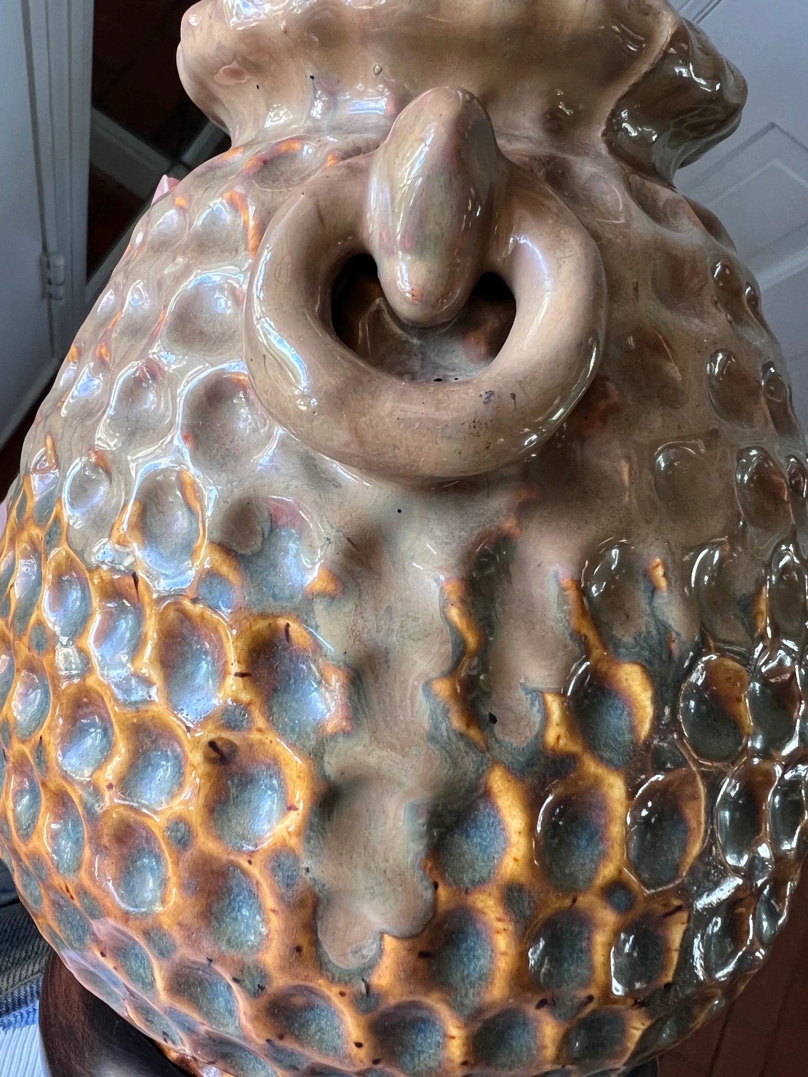 Midcentury Thumbprint Pottery Table Lamp - 4