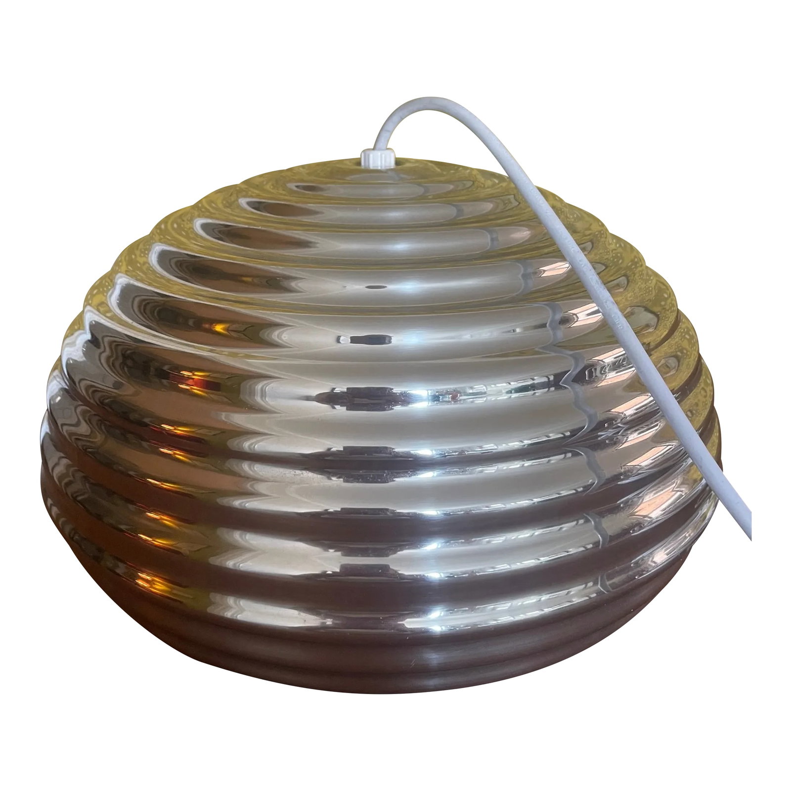Flos Splugen Brau Pendant Light by Achille & Pier Giacomo Castiglioni: Invoking the busy, bustling energy of a beehive, the Splugen Brau-a creation by the famed Castiglioni brothers-feels both charming and decidedly powerful. Polished and protected with transparent