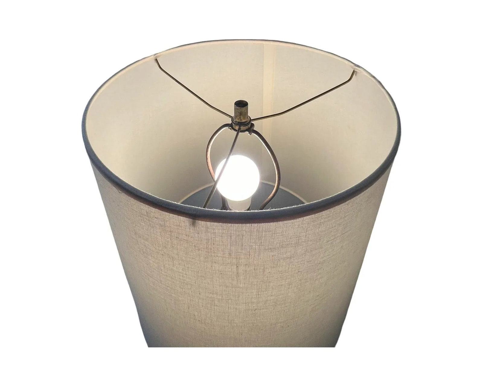 Vintage Mid-Century Modern 1960s Table Lamp Vintage Ceramic Studio Pottery White Glaze Walnut - 4