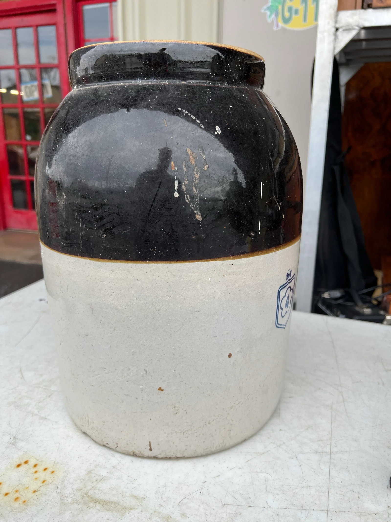 Antique Nelson McCoy 4 Gallon Stoneware Crock Jug - 2