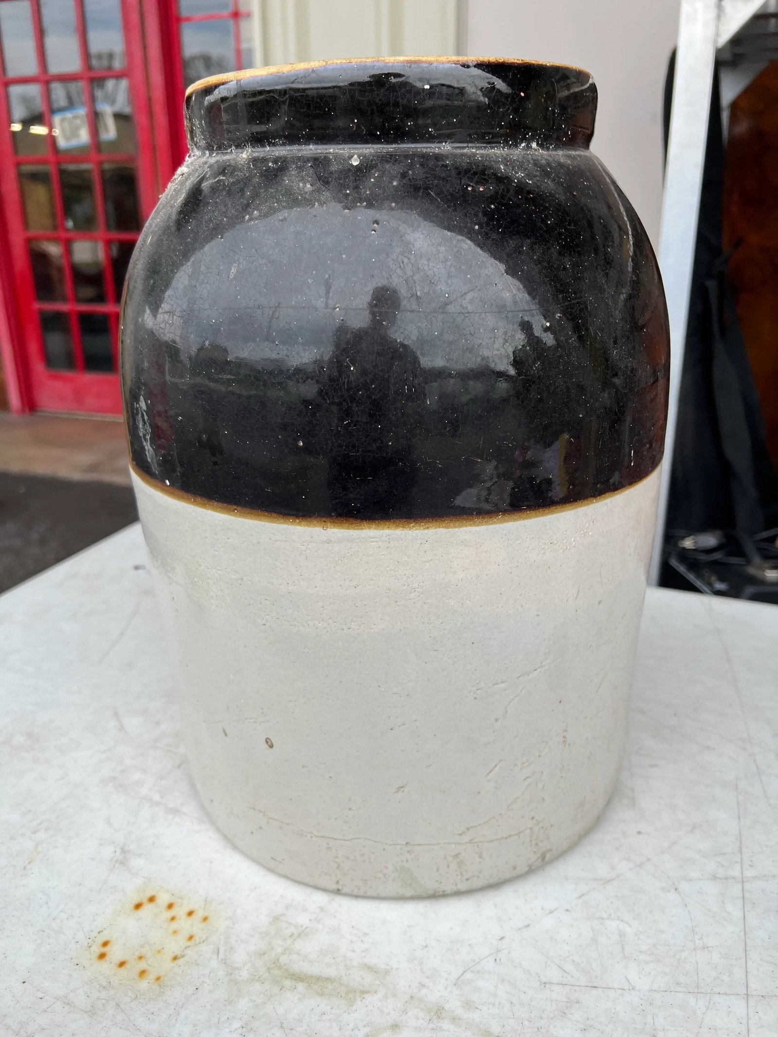 Antique Nelson McCoy 4 Gallon Stoneware Crock Jug - 3
