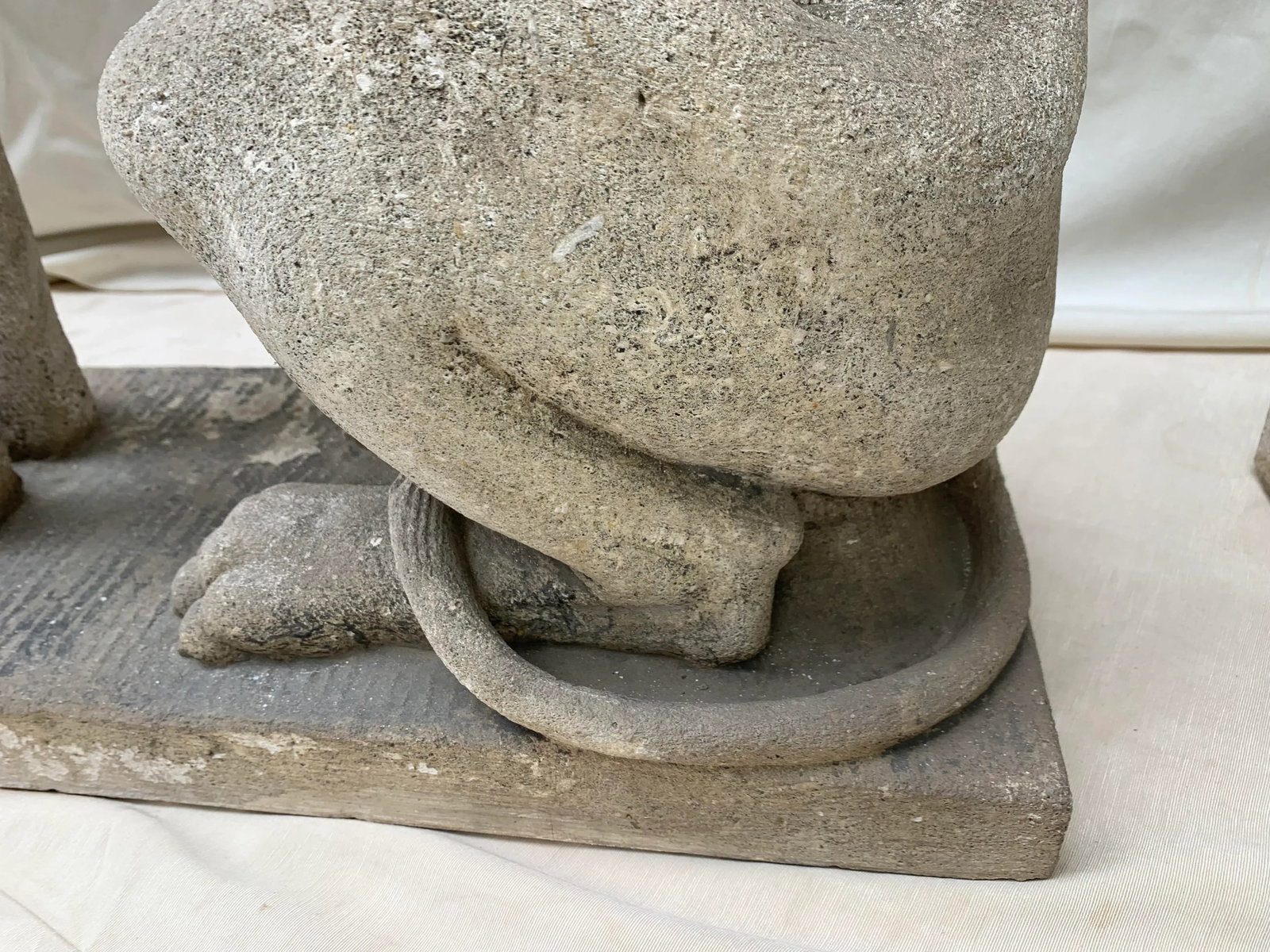 Vintage English Traditional Stone Dog Statues - Set of 2 - 10