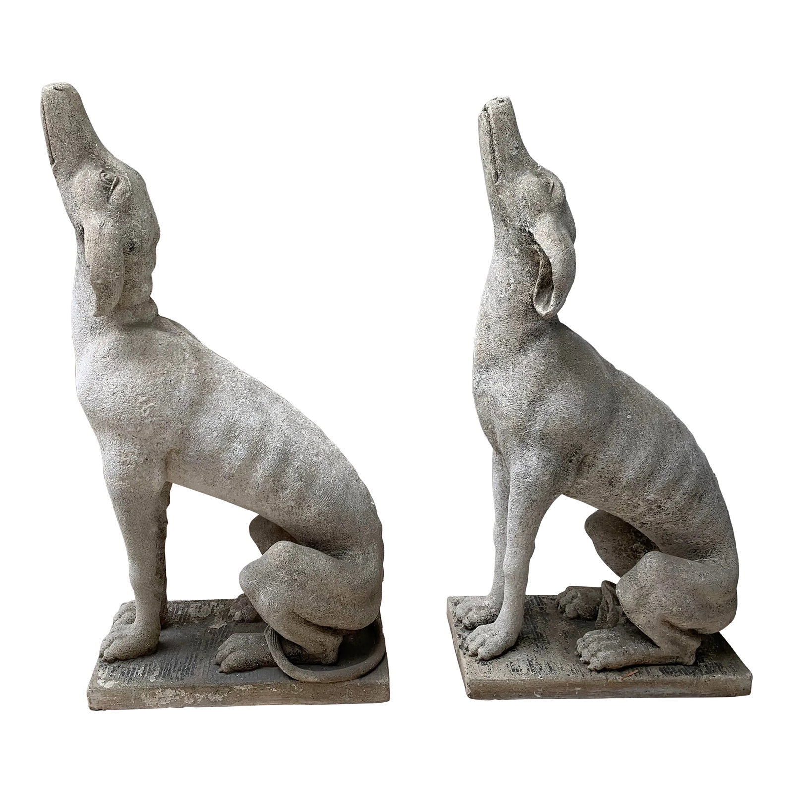 Vintage English Traditional Stone Dog Statues - Set of 2 (1 of 12)