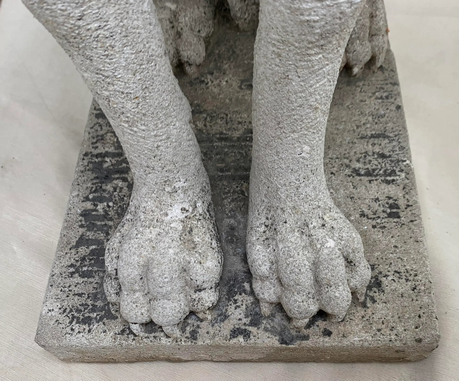 Vintage English Traditional Stone Dog Statues - Set of 2 - 8