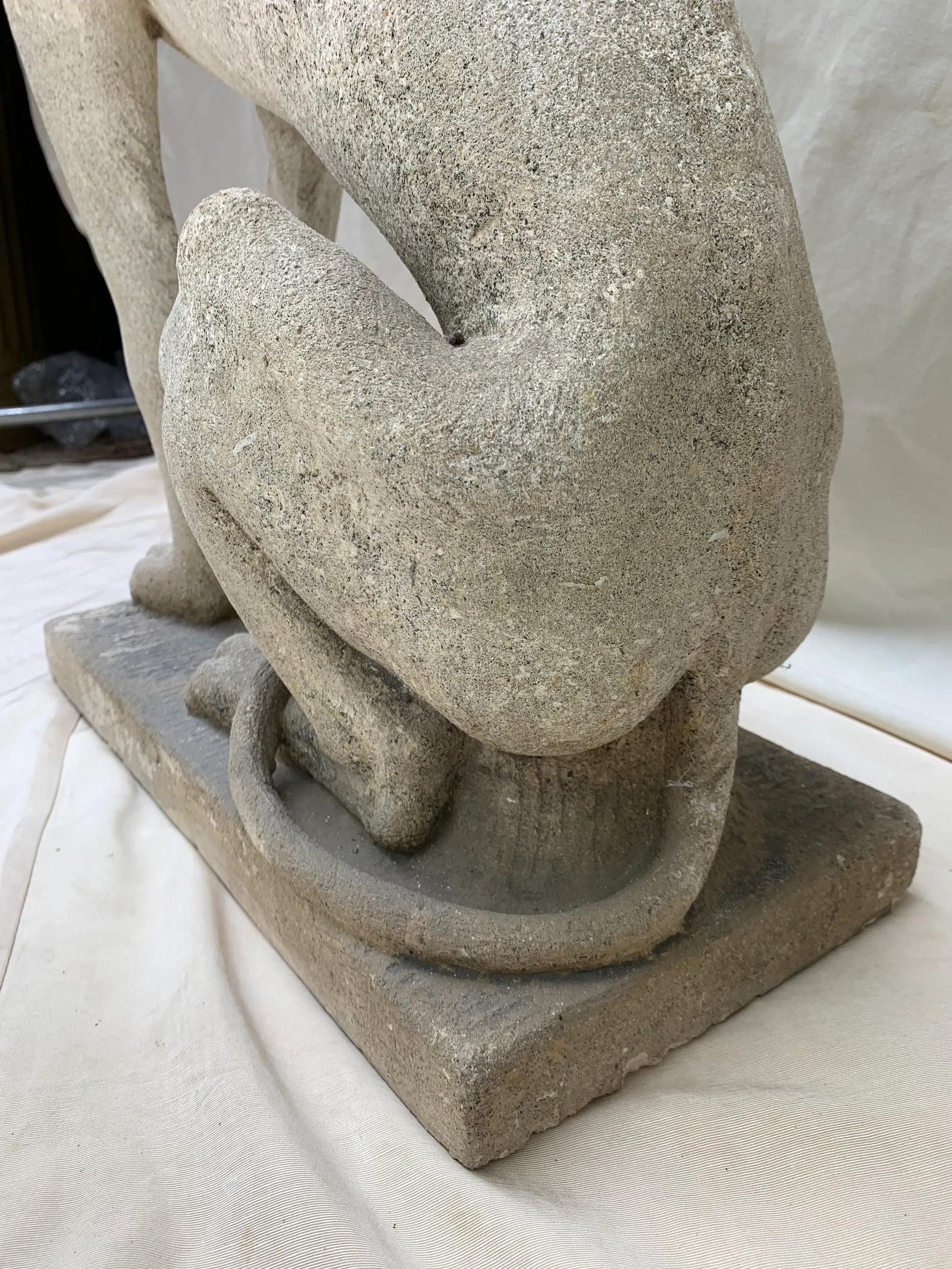 Vintage English Traditional Stone Dog Statues - Set of 2 - 9