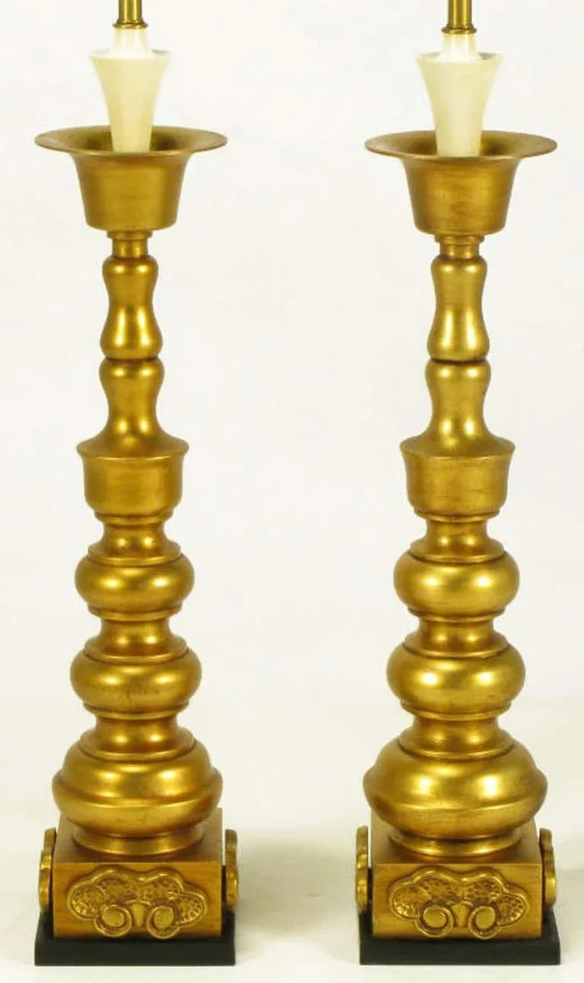 Marbro Gilt Baluster Form Table Lamps - a Pair - 4