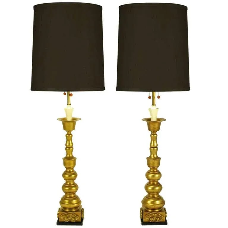Marbro Gilt Baluster Form Table Lamps - a Pair - 9