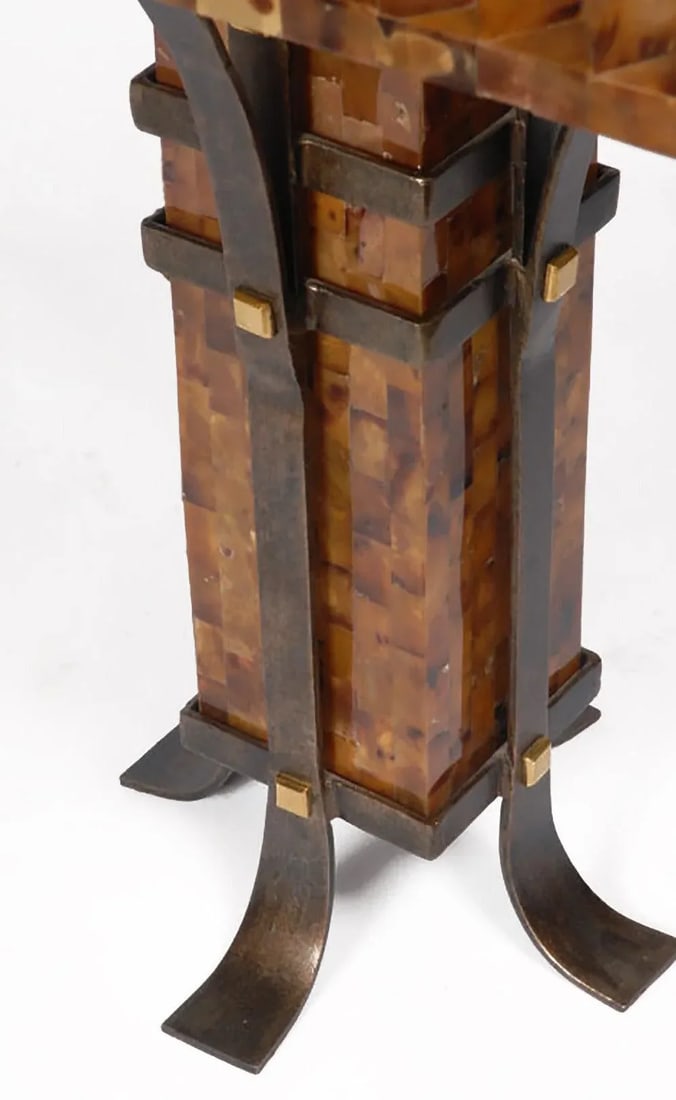 Maitland-Smith Tessellated Horn and Iron Table Lamps - a Pair - 3