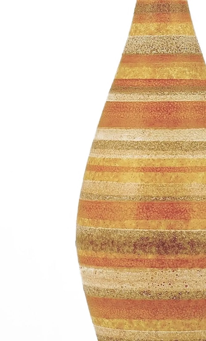 Striped Salt Glazed Pottery Table Lamps - a Pair - 4