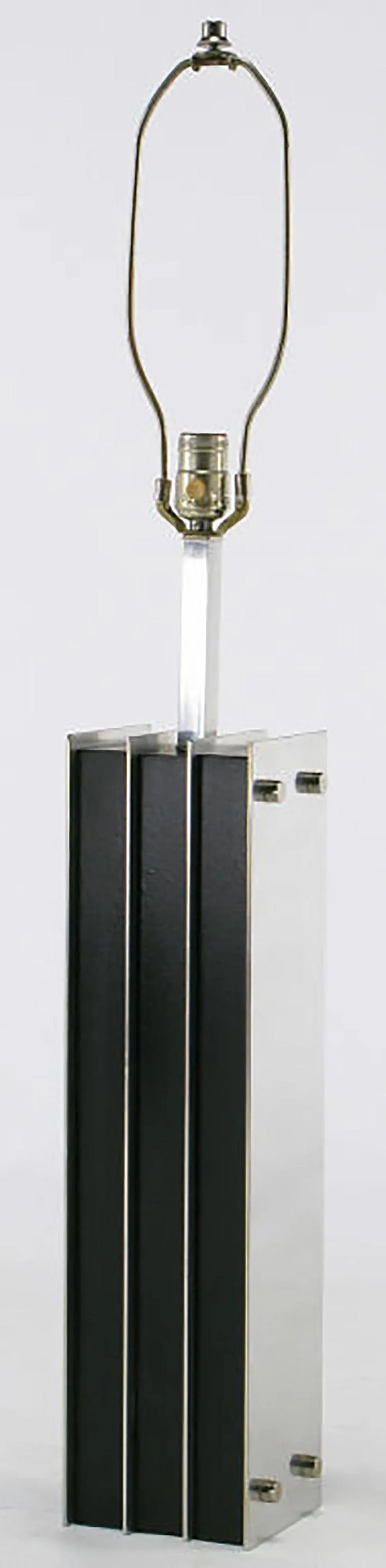 Laurel Lamp Chrome and Ebonized Oak Table Lamp - 4
