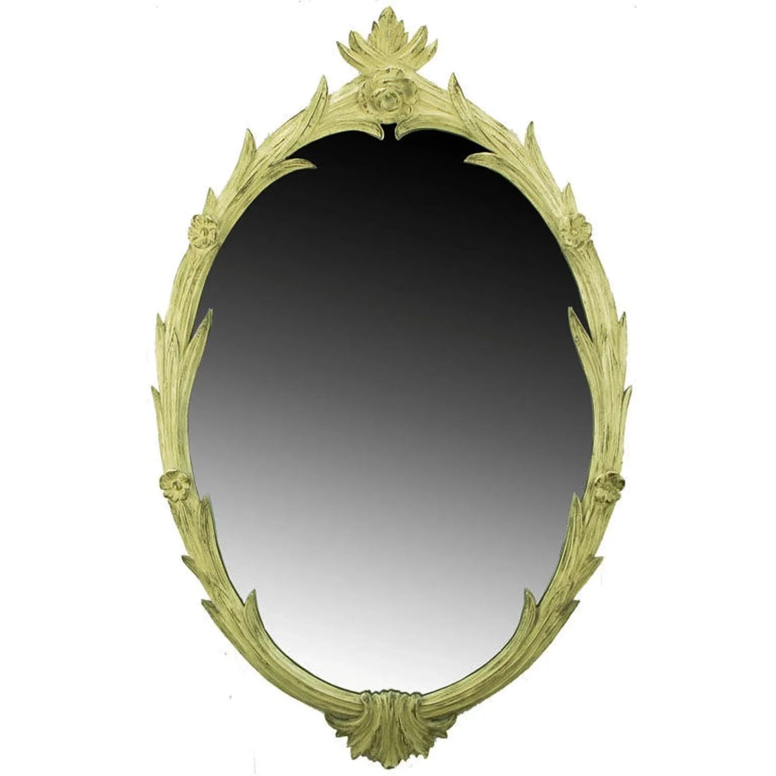 Hand-Carved French Regence Style Mirror With Gilt Ivory Glaze - 6