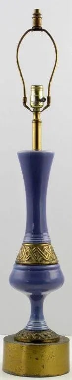 Single Ceramic Table Lamp in Amethyst and Brass - 2