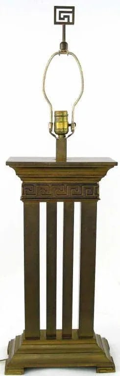 Greek Revival Bronze Columned Table Lamp - 2