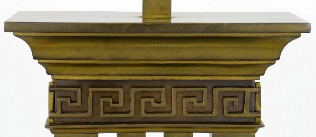 Greek Revival Bronze Columned Table Lamp - 4