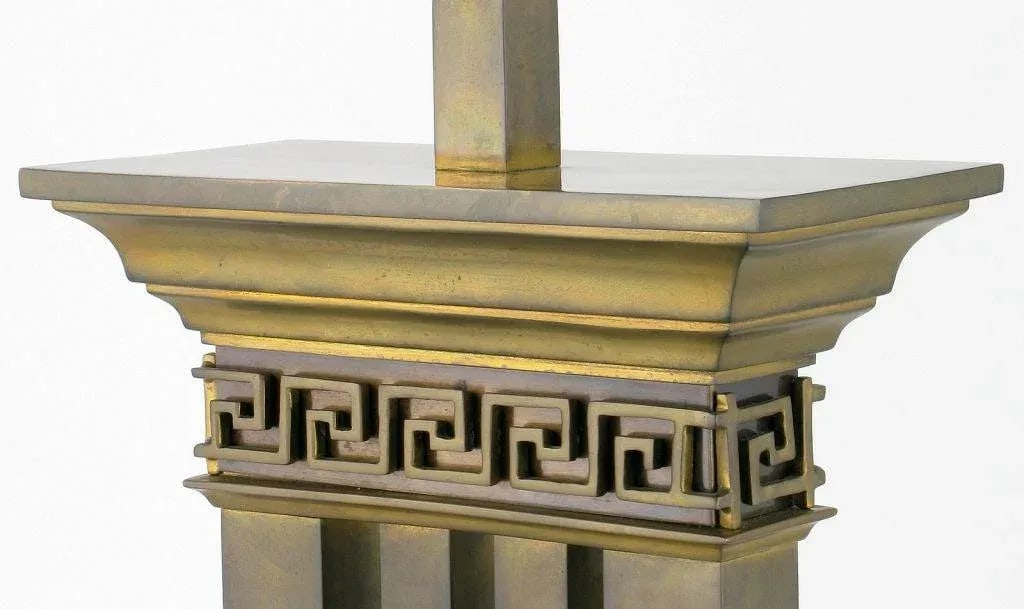Greek Revival Bronze Columned Table Lamp - 6