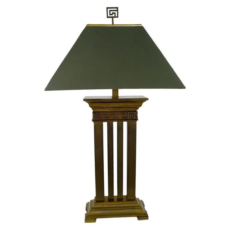 Greek Revival Bronze Columned Table Lamp - 8