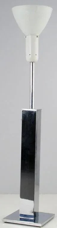 Large Chromed Column Table Lamp by Nessen - 3