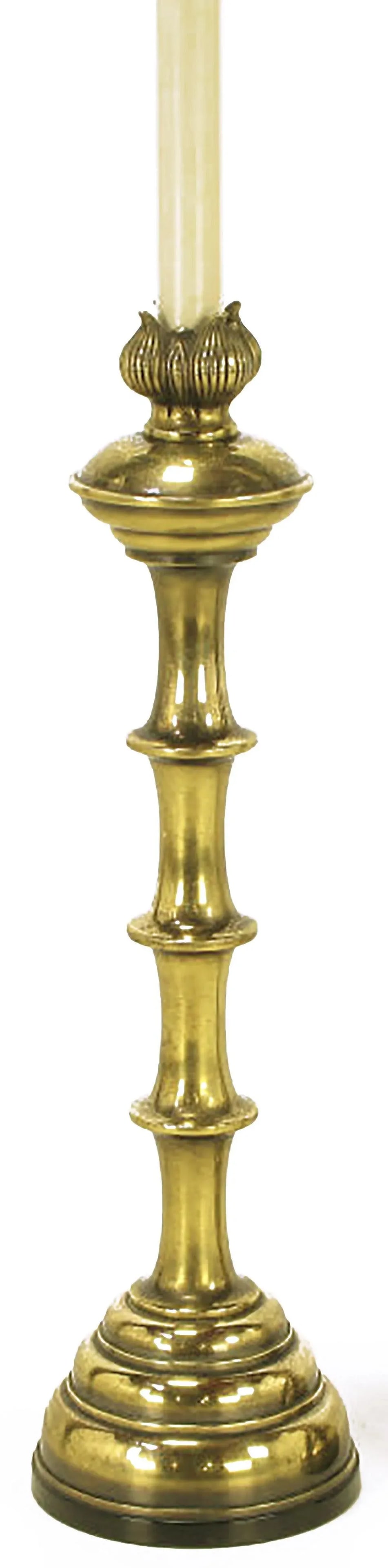Stiffel Patinated Brass Table Lamps - a Pair - 3