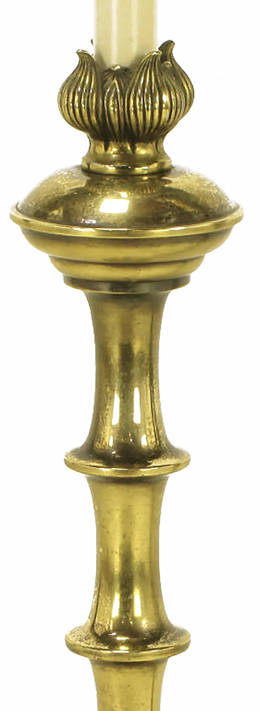 Stiffel Patinated Brass Table Lamps - a Pair - 5