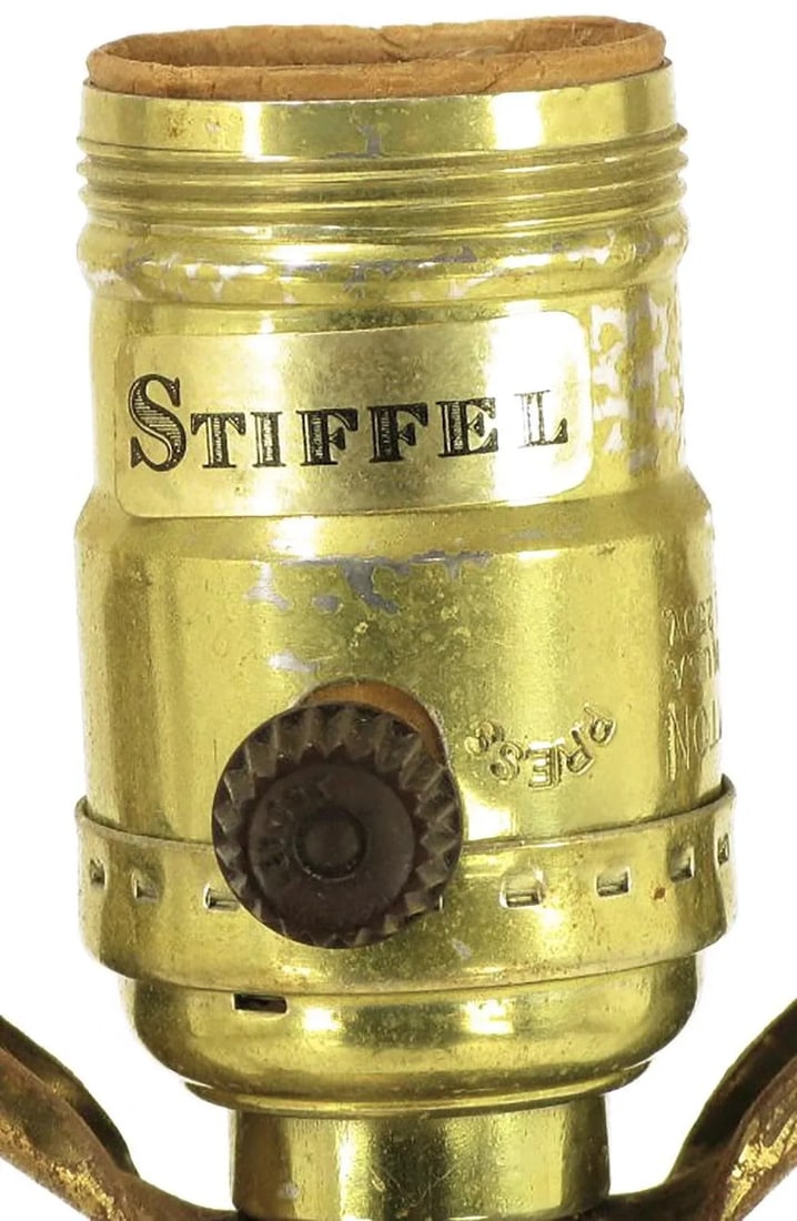 Stiffel Patinated Brass Table Lamps - a Pair - 6