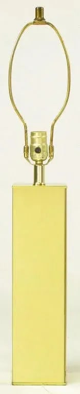 Pair Polished Brass Column Table Lamps - 4
