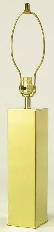 Pair Polished Brass Column Table Lamps - 5