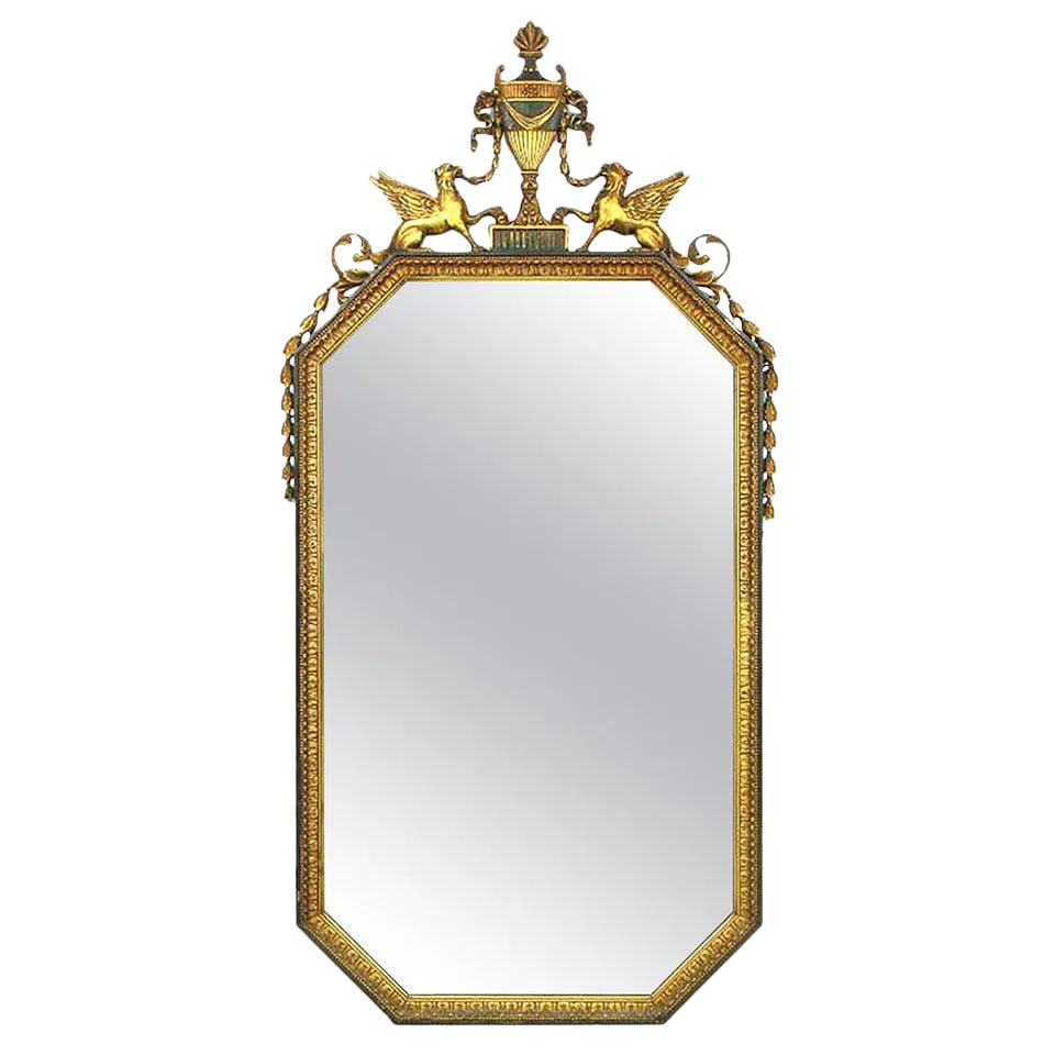 Parcel Gilt Carved Wood and Gesso Empire Mirror (1 of 8)