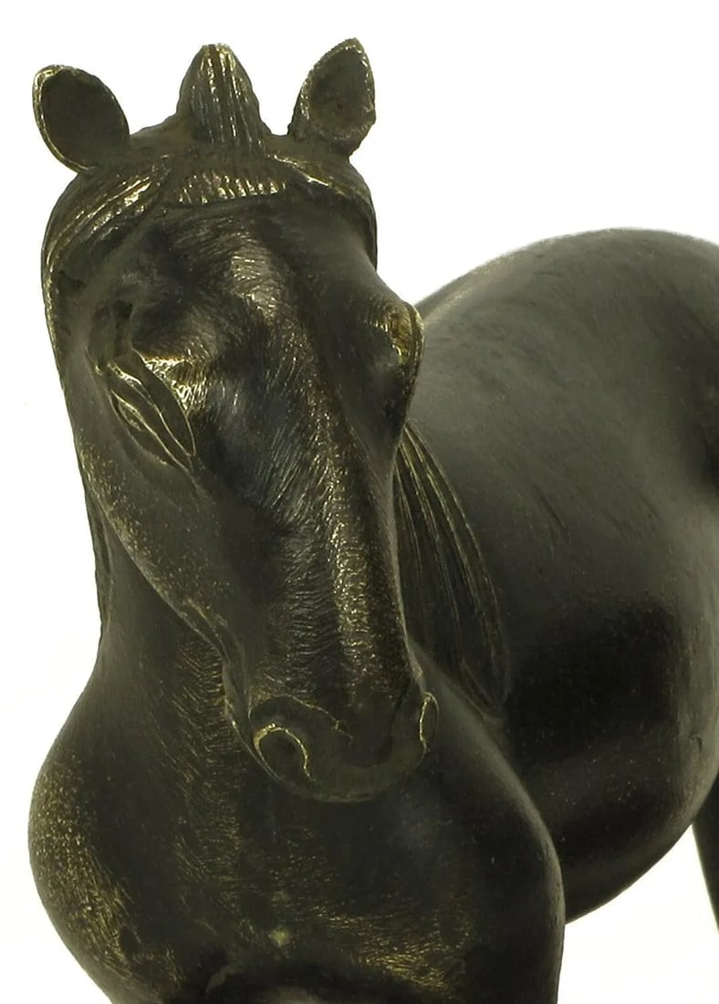 Bronze Arabian Stallion Figures Ion Footed Mahogany Plinths - a Pair - 9