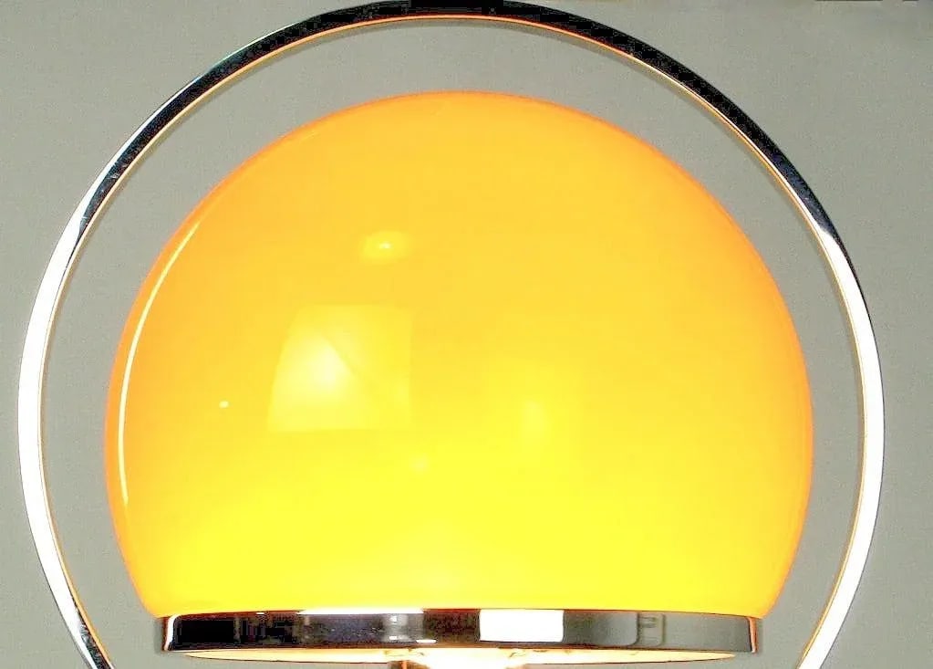 Spherical Amber Cased Glass and Chrome Chandelier - 5
