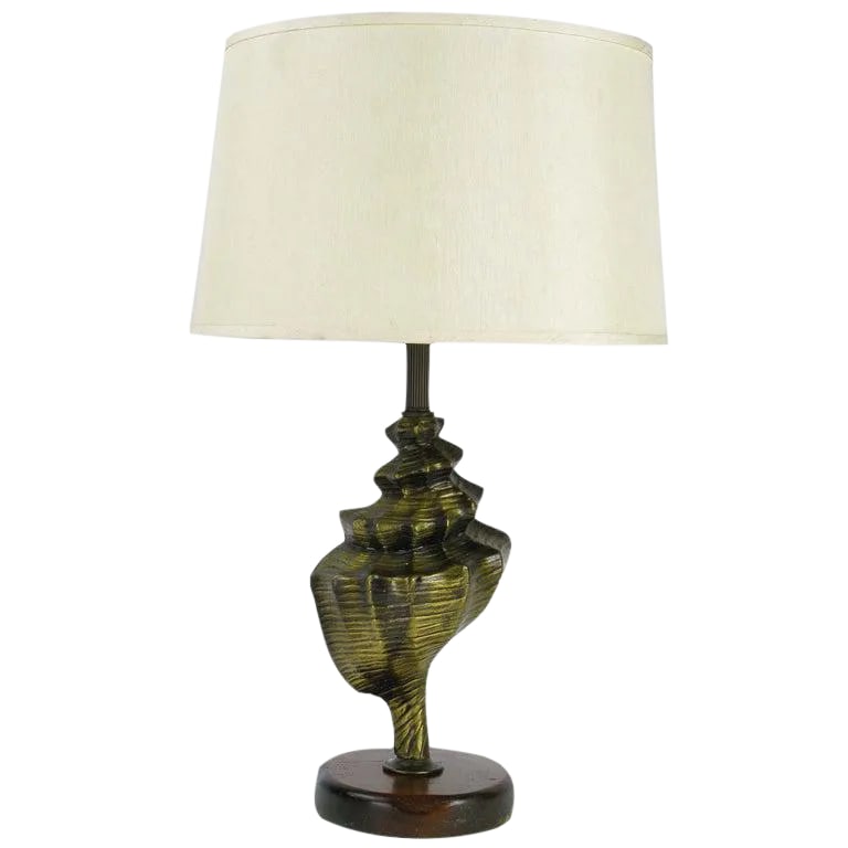 Cast Metal Conch Shell Table Lamp (1 of 6)