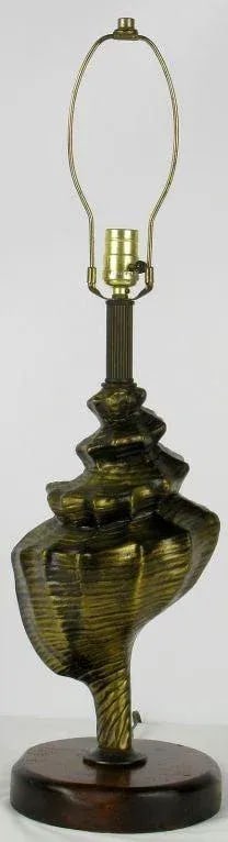 Cast Metal Conch Shell Table Lamp - 2