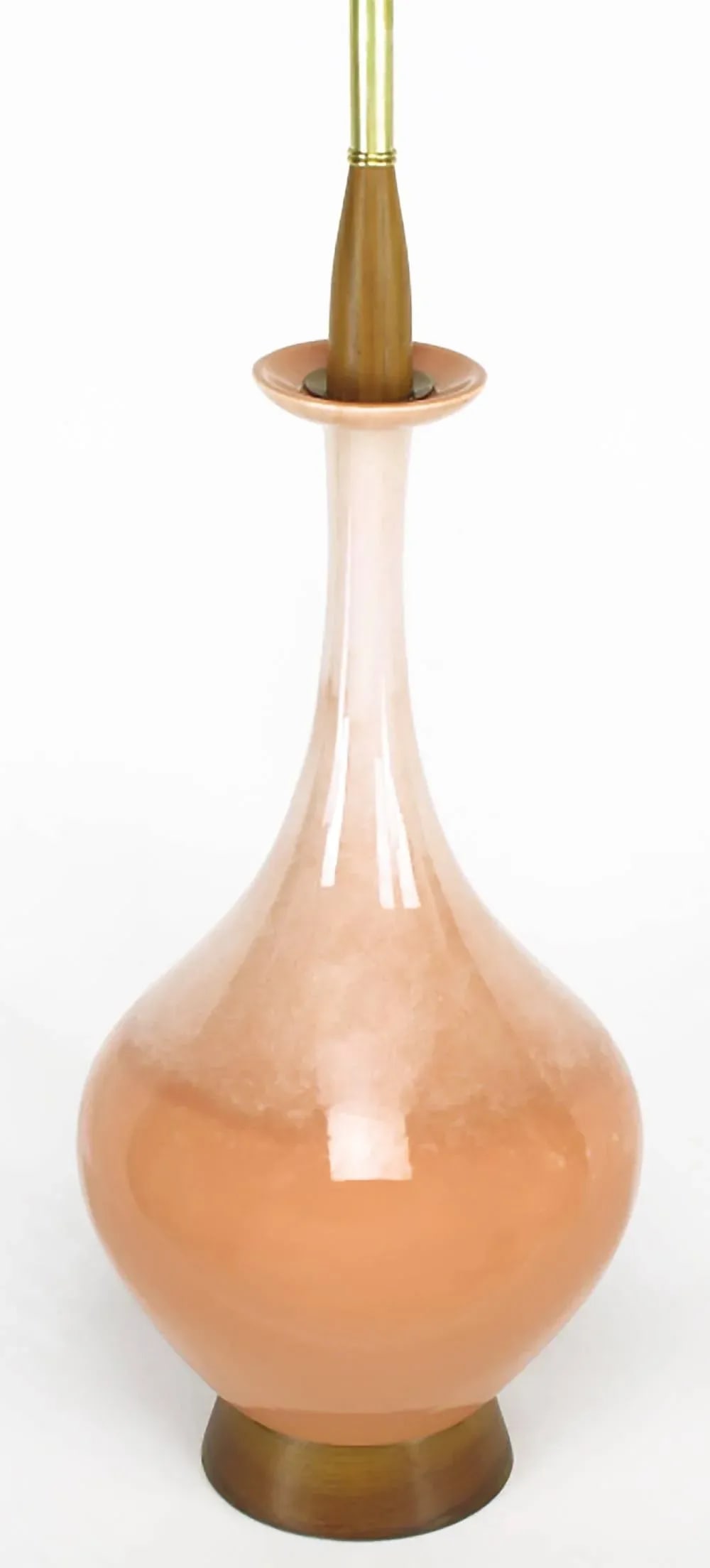 Large Coral Drip Glaze Pottery Table Lamp - 3