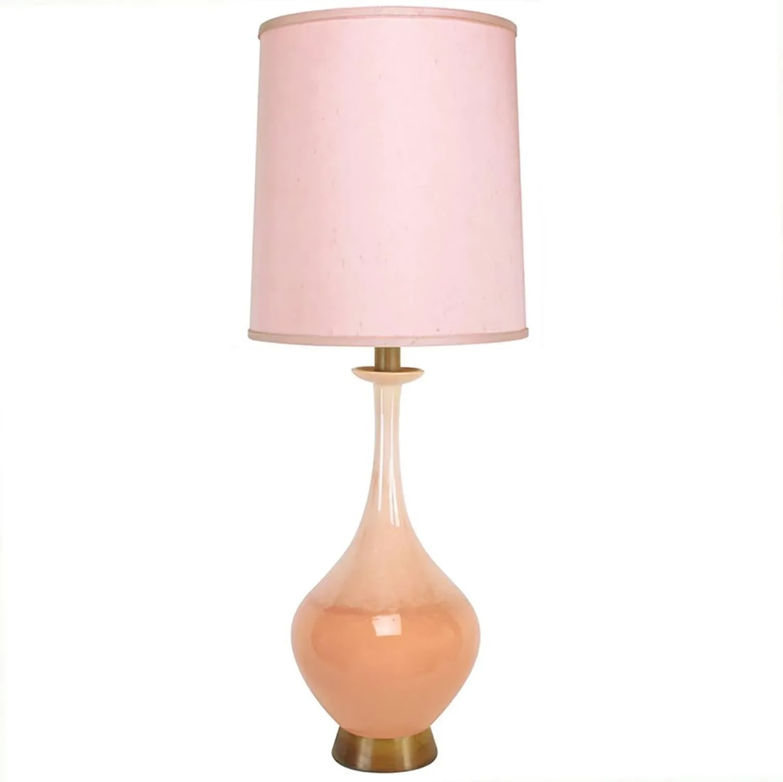 Large Coral Drip Glaze Pottery Table Lamp - 7