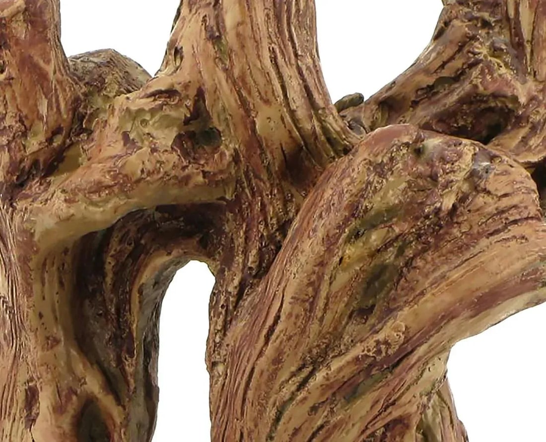 Ceramic Driftwood-Form Faux Bois Table Lamps - a Pair - 3