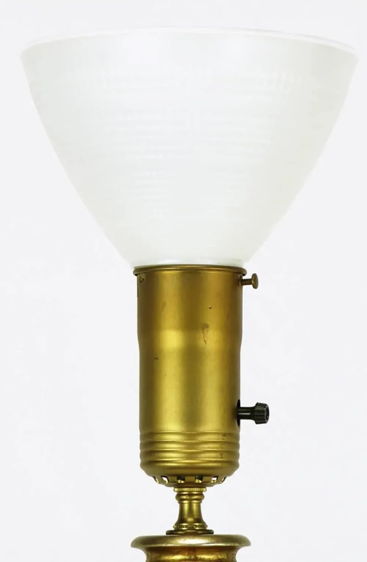 Frederick Cooper Silver and Gold Leaf Stacked Ball Table Lamp - 3